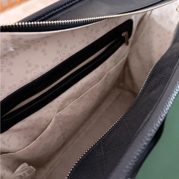 thirty-one Navy Pebbled Leather Tote with Monogram A - Picture 2 of 3